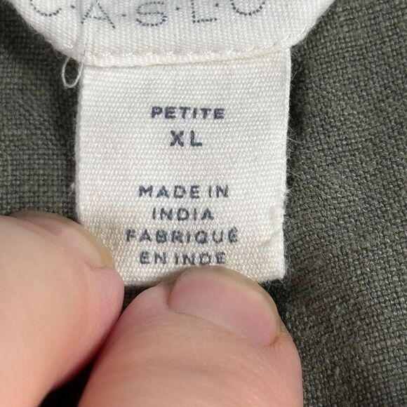 Caslon Jogger Pants Womens XL Petite Olive Green Linen Lightweight Drawstring - Picture 8 of 10